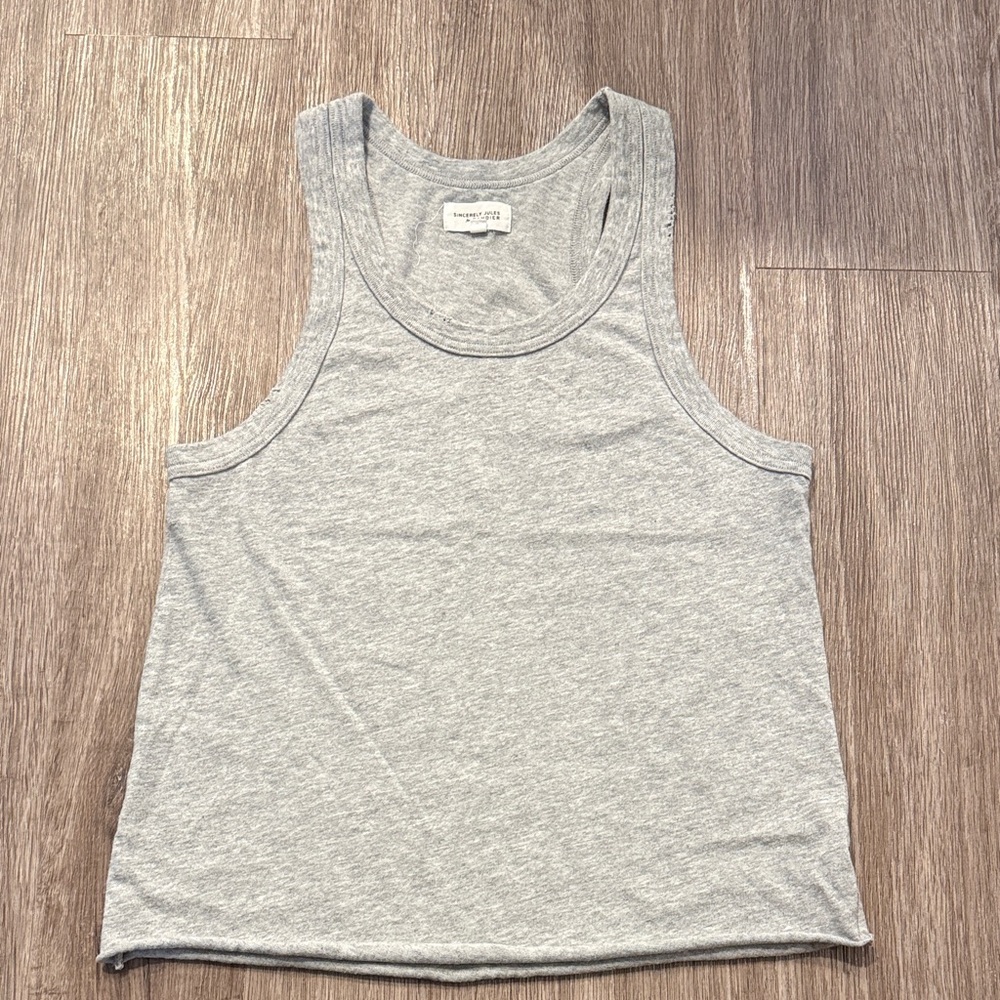 Distressed Heather Gray Tank Top